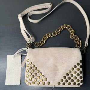 NWT Cut n’ Paste Artemis Studded Chain Crossbody in cream
